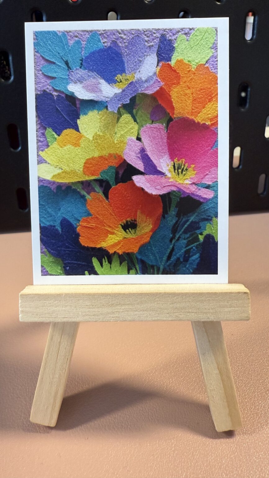 Paper Flowers Original ACEO Artist Card