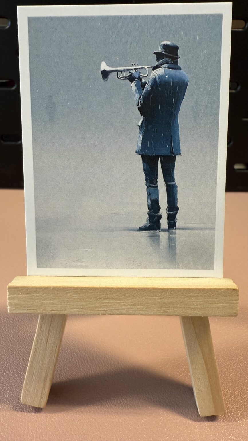 Last Note in the Rain Original ACEO Artist Card