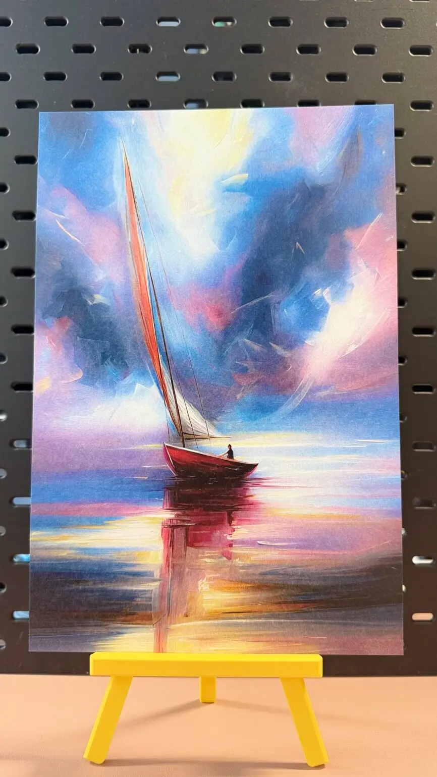 Silent Voyage sailing canvas wall art Contemporary sailboat canvas by Chris Berry Nautical canvas artwork with colourful sky Modern seascape canvas wall art Premium sailing boat canvas ready to hang